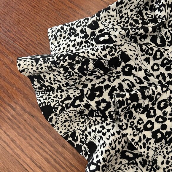 NWT DKNY Black White Leopard Print Silk Blend Ruffled Tiered Mini Dress Size 4 - Picture 10 of 16